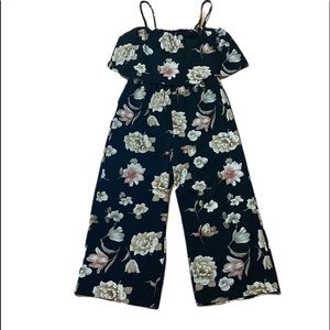 Eclipse Floral Wide Leg Cropped Jumpsuit